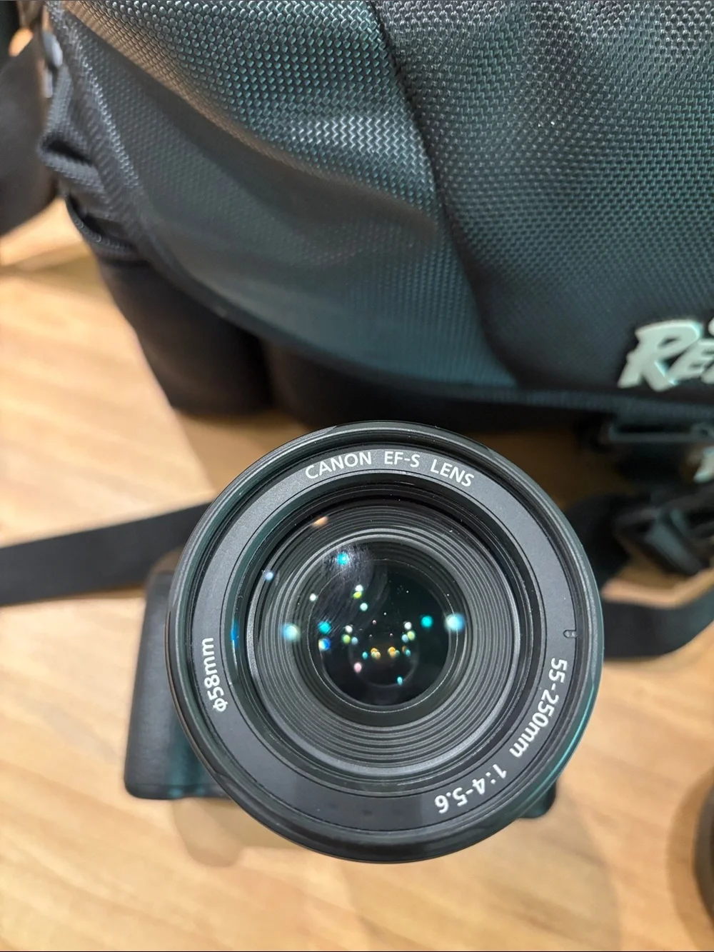 Canon Rebel DSLR with Black Camera Bag, Straps and Lenses